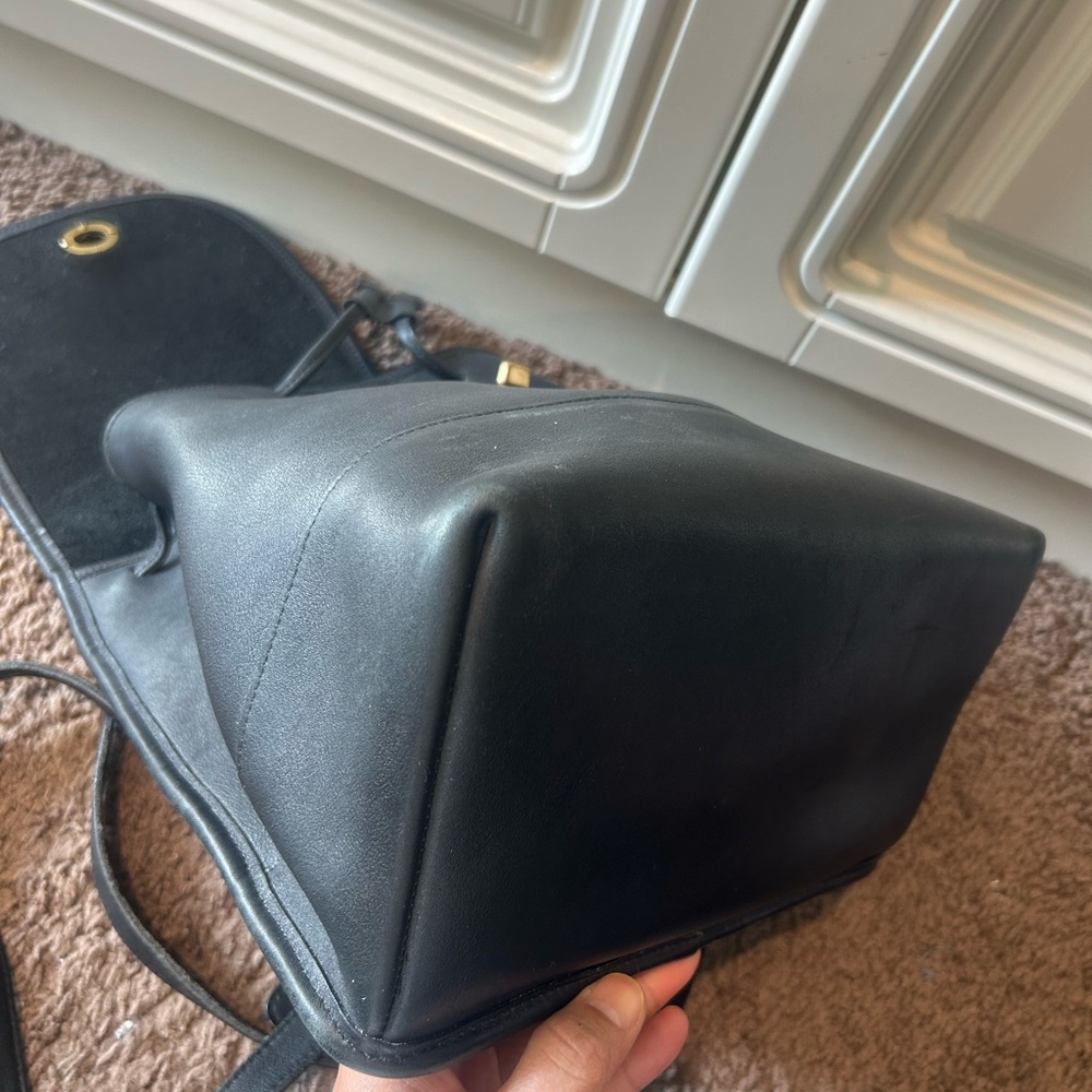 Vtg Coach large Daypack 9791 black leather USA - Picture 6 of 7